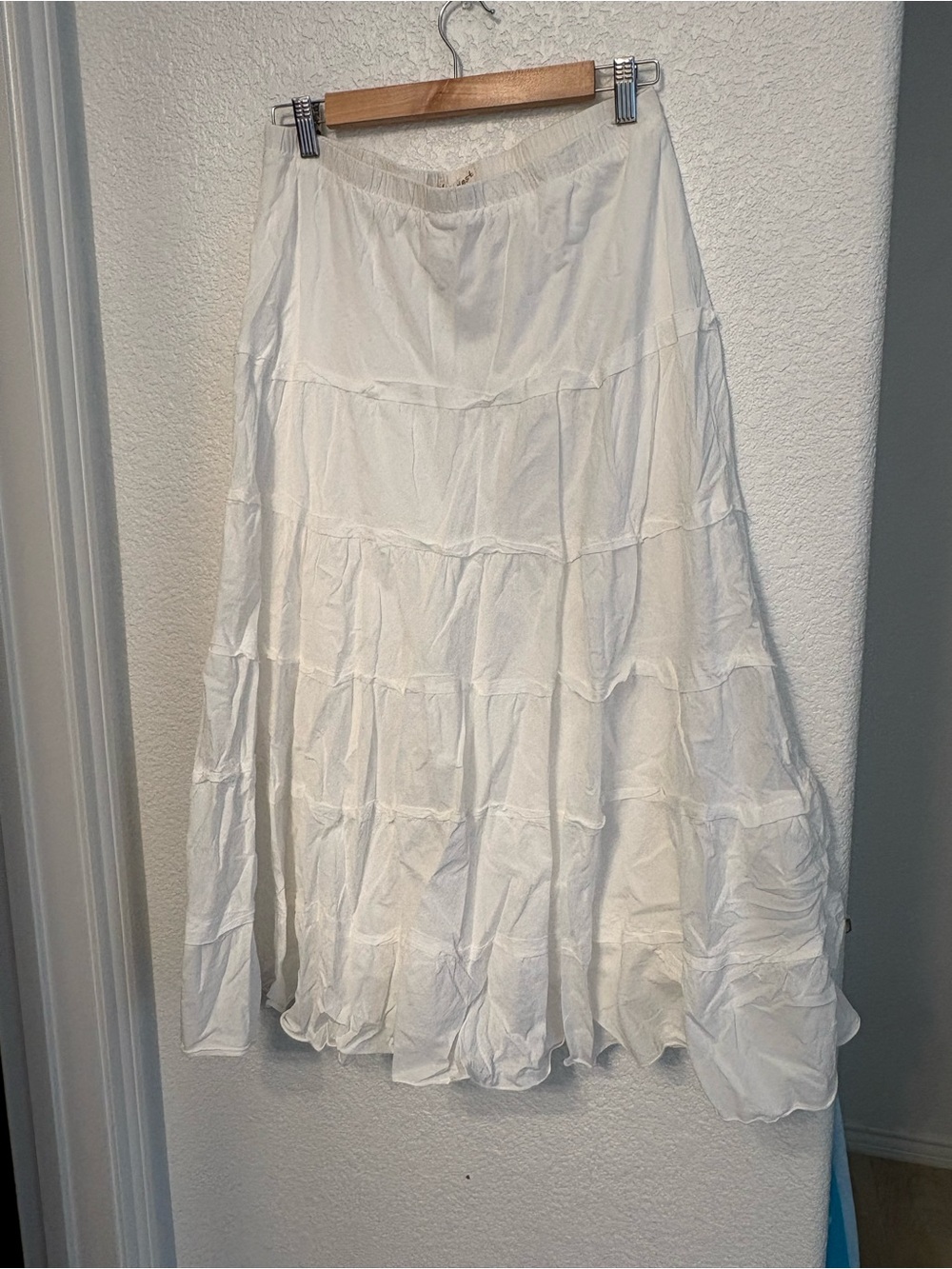 Studio West White Tiered Maxi Skirt
